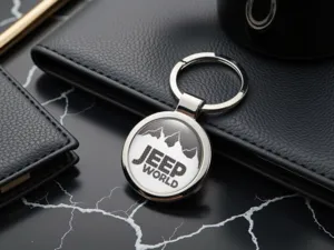Jeep Portachiavi Foto Immagine Bombata in Lega Metallica